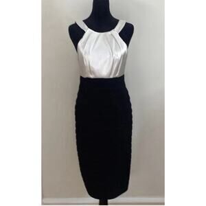 XSCAPE Black And White Form fitting dress Size 14